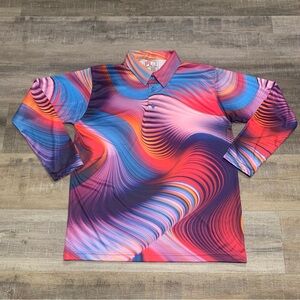 Play Loud Golf Silently Be Heard PLG Long Sleeve Polo Shirt Small